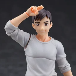 complete figure of walter white wearing a comfy blouse, personification, tsurime eyes, tareme eyes, eyes by kon satoshi, pvc figure, dynamic pose, amiami, aniplex, kotobukiya, good smile company, beautiful composition, 8 5 mm, f 1. 8, high detail
