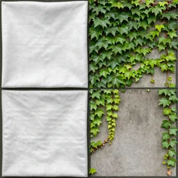 normal map and diffuse map of an ivy covered wall - seamless