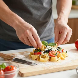 Mario makes a pasta salad