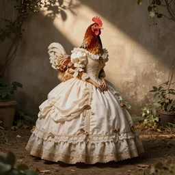 chicken dressed as a southern belle