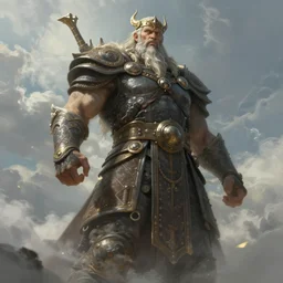 a colossal norse god is watching us from above, highly detailed, digital painting, artstation, octane render, concept art, matte, sharp focus, illustration