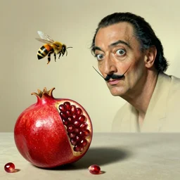 dream caused by the flight of a bee around a pomegranate a second before awakening by salvador dali