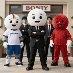 the bank heist from Heat with sports mascots