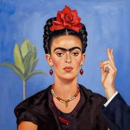kaczynski jarsolaw polish politician painted by frida kahlo panoramic shot poland