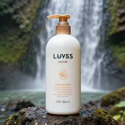 head and shoulders shampoo bottle photo next to waterfall in hawaii