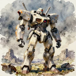 concept art sheet of a mech robot, pinterest, artstation trending, behance, watercolor, by coby whitmore *
