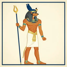 egyptian god horus, mucha style,