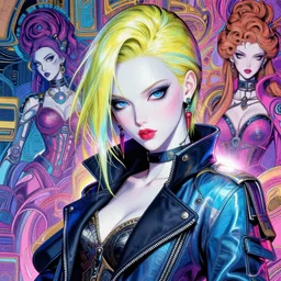 the portrait of an absurdly beautiful, graceful, elegant, sophisticated, fashionable cyberpunk gravure idol, an ultrafine hyperdetailed illustration by kim jung gi, irakli nadar, vania zouravliov, intricate linework, bright colors, porcelain skin, blue eyes, face paint, unreal engine 5 highly rendered, global illumination, radiant light, detailed and intricate environment