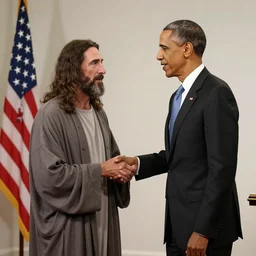 Obama passing a Joint to Jesus by Beeple 4K