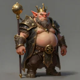 a realistic full body portrait of a fat goblin king, by justin gerard and greg rutkowski, digital art, realistic painting, dnd, character design, trending on artstation