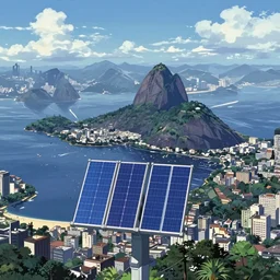 Anime Solarpunk futuristic Rio de Janeiro by makoto shinkai