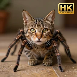 photograph of spider cat , award winning photograph , realistic , 4k , HD