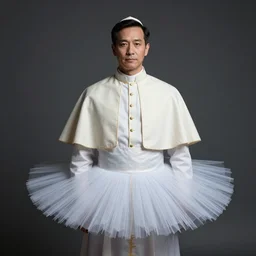 dslr photo of a bishop tutu wearing a tutu, full bodied portrait, very high quality face, extremely high quality, moody lighting, real camera, real photo, 8 k, full subject in shot