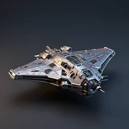 a small c 4 d rendered spaceship toy, complete, realistic, exquisite detail, metallic, solid color background, bionics, from 2 0 5 0, central composition, cinematic light, sci fi, global illumination, like an insect, matte painting, high detailed, unreal engine, octane render, 4 k, hd, high quality