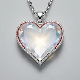 pendant light in the shape of a heart with red accents designed by tiffany & co.