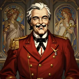 cinematic stills of colonel sanders, deep focus, d & d, fantasy, intricate, elegant, highly detailed, digital painting, artstation, concept art, matte, sharp focus, illustration, hearthstone, art by artgerm and greg rutkowski and alphonse mucha