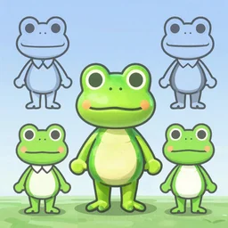 a frog in animal crossing, concept art