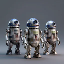 concept art of star wars droids standing for a police lineup photo, photo lineup. 3 d rendered hyper realistic hyper detailed, octane render, blender, 8 k