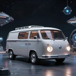 photo of a beautiful stunning futuristic spaceage inspired 1960s concept van
