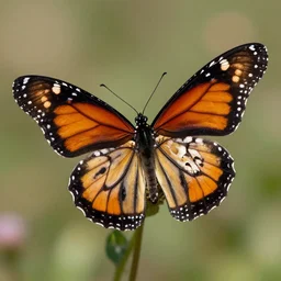 photorealistic monarch butterfly with a skull design incorporated into its wings