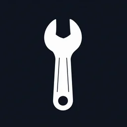 Icon of a spanner line art, vector illustration, golden ratio