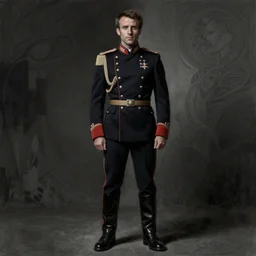 portrait of stoic looking emmanuel macron as in the vigo carpathian painting, full body, military uniform, fantasy, intricate, elegant, beautiful, highly detailed, charcoal, centered, dark, smokey, digital painting, artstation, concept art, smooth, sharp focus, illustration, art by artgerm and greg rutkowski and alphonse mucha
