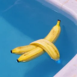 banana in water pool vaporwave aesthetic