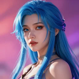 a beautiful sci fi fantasy girl, blue hair, epic lighting, vibrant colors and hard shadows and strong rim light, very coherent, digital art, trending on artstation, finely detailed features, ross tran, sam yang