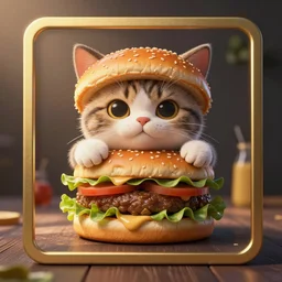 cute and powerful cat burger card