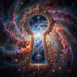 highly detailed, intricate beautifully stunning elemental Kinocorium in the middle of a keyhole portal overlooking the cosmic Succularium by Andrei Riabovitchev, Shaun Tan and Peter Mohrbacher. stunning atmosphere, fiery prismatic nebula