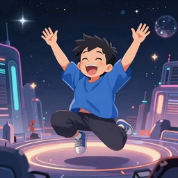 the emotion gratitude spreading throughout the universe, futuristic, happy, Cyberpunk