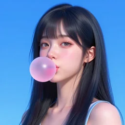 Bella ragazza, bubblegum, visualartzi, korean, and blue image, concept art by Karla Ortiz, James Paick, Charlie Bowater, Krenz Cushart, masterpiece, trending on artstation, cgstudio