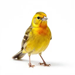 fierce canary, high detail photograph, full body, isolated on a pure white background, centered, entire subject in frame, sharp focus, soft studio lighting