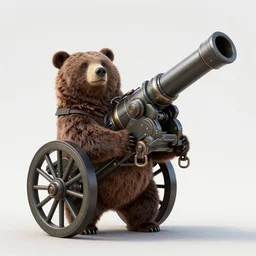 a bear with a giant cannon in the back, elegant, technology, highly detailed, digital painting, artstation, concept art, smooth, sharp focus, illustration, art by krenz cushart and artem demura and alphonse mucha