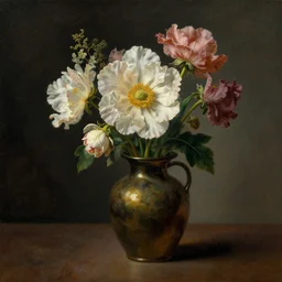 still life flower painted by 1 9 7 0 dutch painter, painting, flower, cinematic lighting, 3 d, unreal engine
