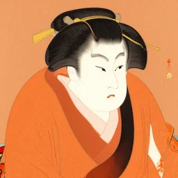 annoying orange, traditional japanese art, 8 k, intricate, detailed,