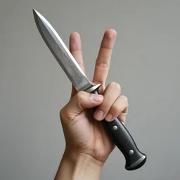 machetes peace sign, photography, highly detailed, high quality, 8 k, soft lighting,