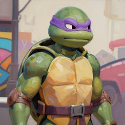greg manchess portrait painting of partially armored female teenage mutant ninja turtles tmnt as overwatch character, medium shot, asymmetrical, profile picture, organic painting, sunny day, matte painting, bold shapes, hard edges, street art, trending on artstation, by huang guangjian, gil elvgren, ruan jia, greg rutkowski, gaston bussiere