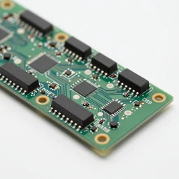 closeup of a circuitboard, studio lighting, product photography