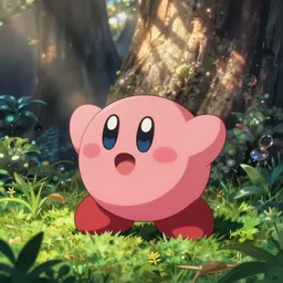 kirby in studio ghibli style