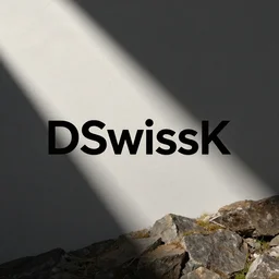 A simplistic and minimalistic logo with the words DSwissK in it