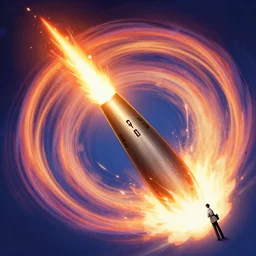 man in suit launching the nukes, matte painting concept art, baroque, beautifully backlit, swirly vibrant color lines, fantastically gaudy, aesthetic octane render, 8 k hd resolution, by caravaggio and diego velazquez