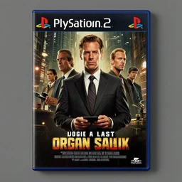 The last organ salesman game poster printed on playstation 2 video game box , Artwork by Craig Mullins, cinematic composition