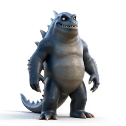 confident loch ness monster, stylized pixar-style 3d render, full body, standing, isolated on a pure white background, centered, whole figure in frame, sharp focus, studio lighting