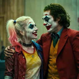 lady gaga as the joker and bradley cooper as harley quinn in todd philips joker 2 ( 2 0 2 3 ) 3 5 mm film movie screenshot