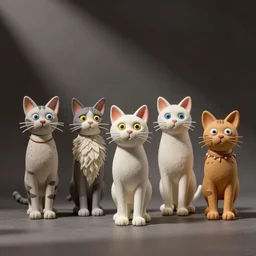 cats in style of claymotion