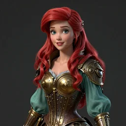 steampunk portrait of princess ariel female, hyper detailed, digital art, cinematic lighting, studio quality, smooth render, unreal engine 5, octane rendered, art style by klimt and nixeu and ian sprigger and wlop and krenz cushart