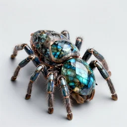 tarantula made of labradorite, fantasy, highly detailed, digital matte painting, artstation, concept art, sharp focus, illustration