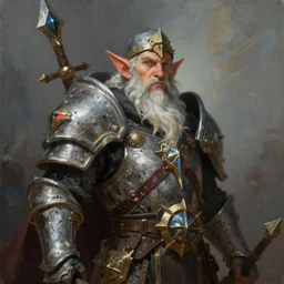 a detailed portrait painting of a fantasy gnome paladin, dungeons and dragons character art, warcraft art, in the style of tim hildebrandt