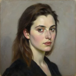 portrait of rachel weisz by edgard maxence, oil on canvas